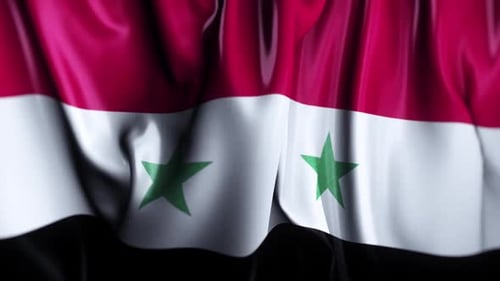 Syria National Flag Waving Realistic Seamless Loop