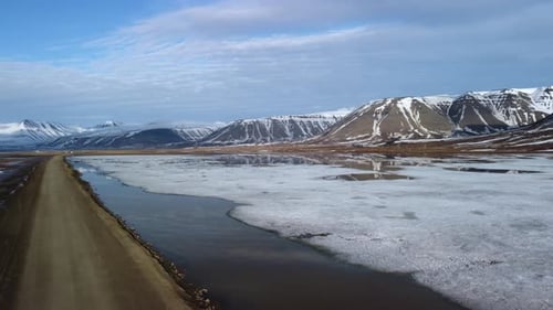 Springmelt in Svalbard, Adventdalen