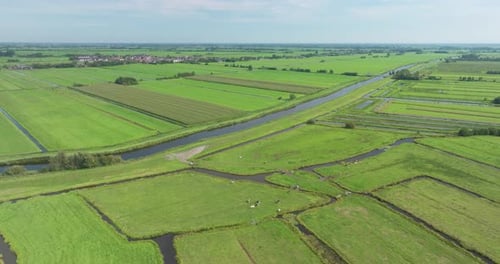 Vista aérea de Enkele Wiericke e Polder Sluipwijk, Zuid-Holland, Holanda