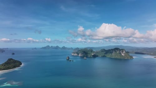 Tropical Island Landscape Aerial View