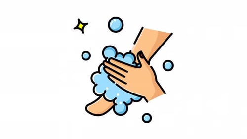 Animated Hand Washing with Soap Bubbles for Hygiene Education