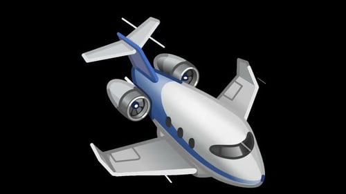 Modern 3D Animated Private Jet Icon