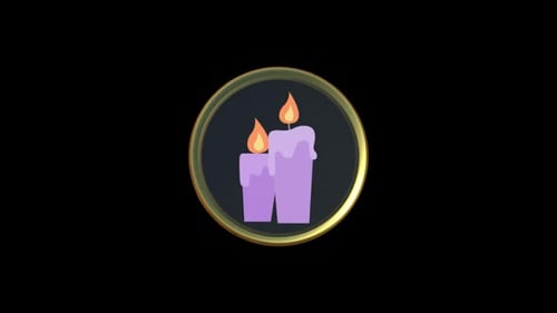 Animated Golden Ring with Decorative Spinning Candles