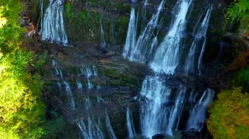 A Mesmerizing View of a Picturesque Waterfall in the Wilderness 4K