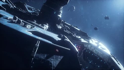 The Futuristic Station Explores a Cosmic Dust Cloud