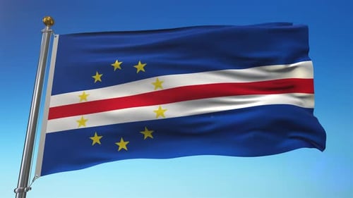 Realistic Waving Cape Verde Flag Animation