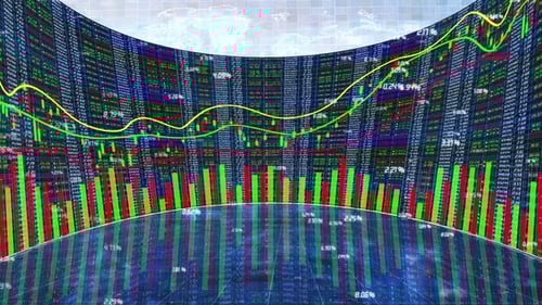 Dynamic Digital Financial Data and Stock Market Chart Animation