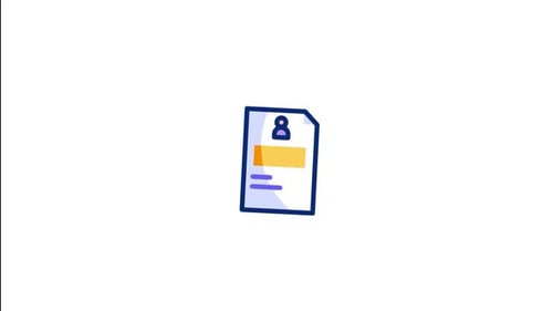 Animated Profile Document Icon with Floating Hearts