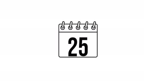 christmas date calendar icon animation motion graphic illustration design video