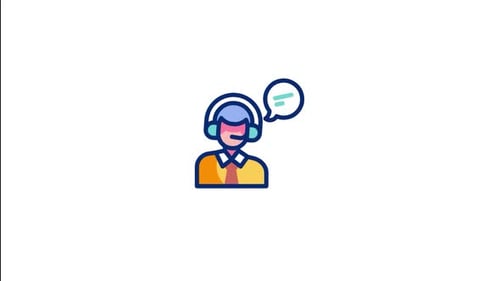 Animated Flat Design Customer Service Agent Icon Talking