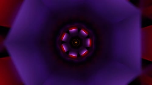 Pulsating Neon Light Animation With Rotating Abstract Patterns