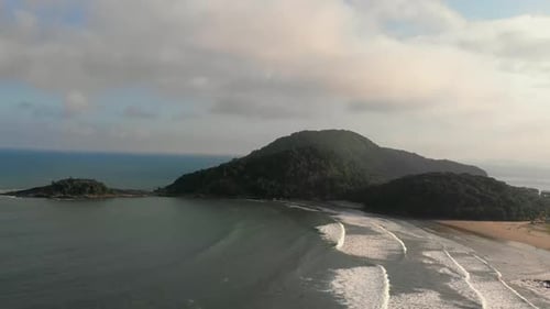 Aerial footage of a tropical beach