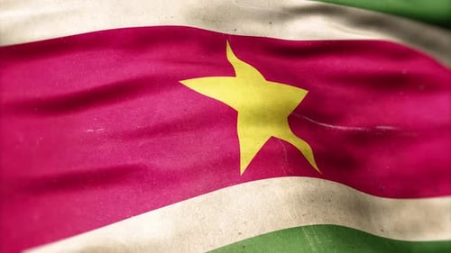 Suriname National Flag Waving Animation