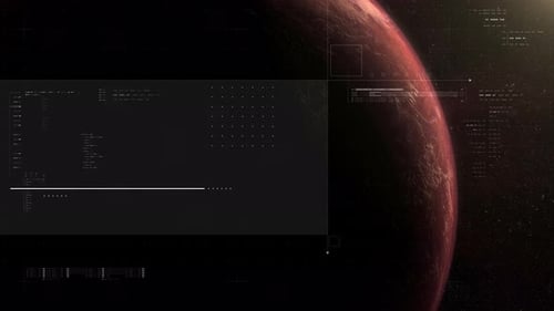Alien planet with cinematic HUD targeting interface 07