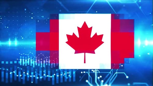 Economy Background with Canada Flag and Graph