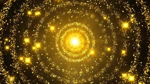 Abstract Explosion Gold Lights Sparkles Lines Speed of Light