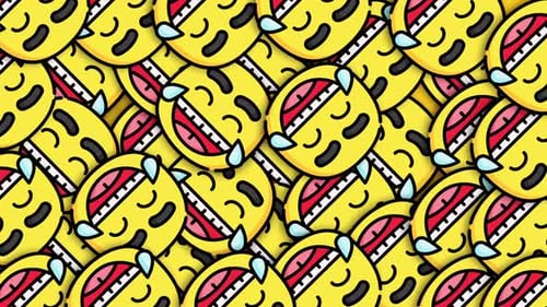 Laughing Smileys Icons Loop Background