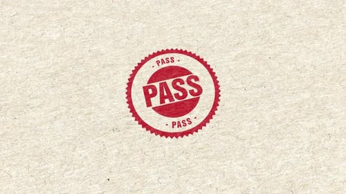 Pass Golden Rubber Stamp