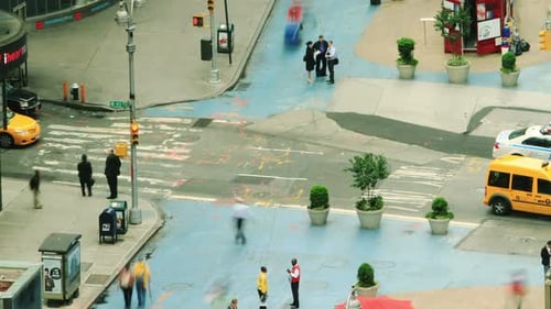 New York City - May 20: of City Traffic and Pedestrians,