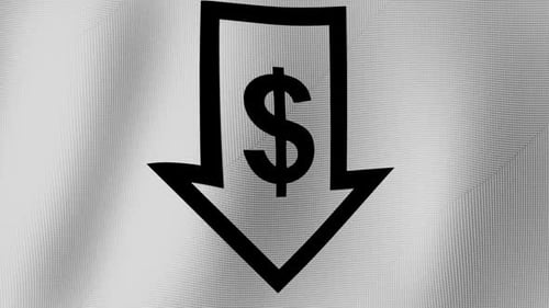 Animated Dollar Sign Down Arrow for Financial Trend