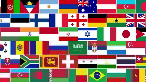 Seamless Transition of World Flags Grid Animation