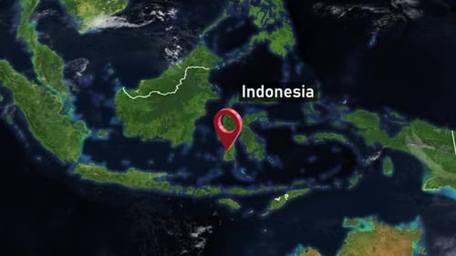 Indonesia Country Zoom from Space