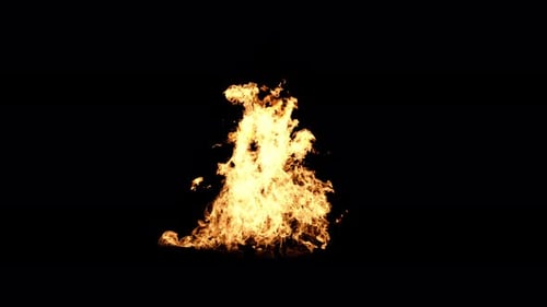Realistic Fire Burst Effect Animation with Transparent Background