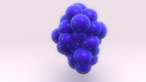 Abstrakter Cluster glänzender blauer 3D-Kugeln