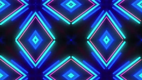 Futuristic Neon Geometric Abstract Background Loop