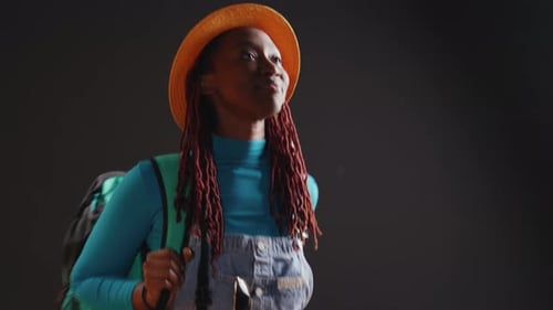 Traveller with Baggage and Suitcase