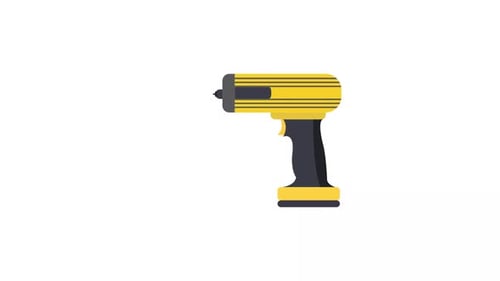 Flat Design Cordless Power Drill Animation