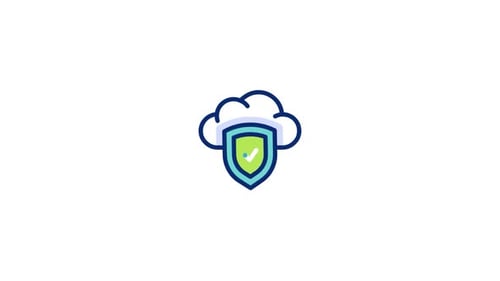 Minimalist Cloud Security Shield Icon Animation