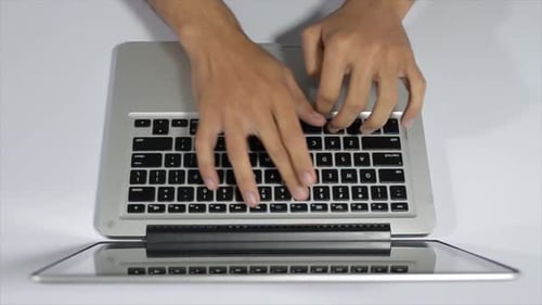 Typing on Laptop Timelapse, Top View