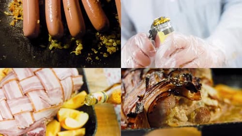 Four Videos with the Preparation of BACON Wraped PORK LOIN Roasted in APPLE CIDER Recipe