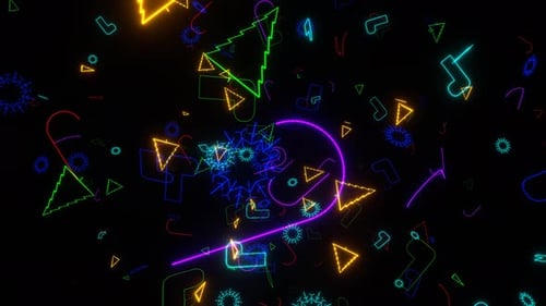 Multicolor Neon Christmas Particles Background Vj Loop In 4K