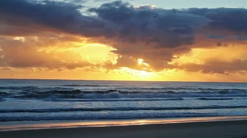 Sunrise on the Ocean Coast Background