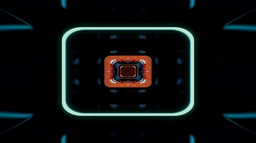 Station spatiale futuriste à l'intérieur, boucle VJ