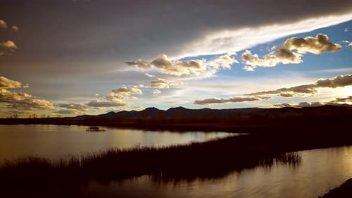 Sunset time lapse at the Coot Lake, Boulder, Colorado
