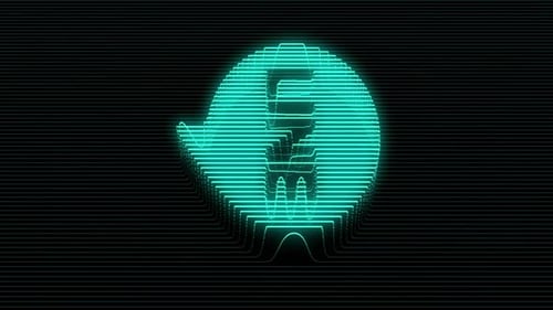 Futuristic Neon Chat Bubble Digital Glitch Animation