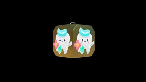3D Animated Cute Tooth Cube Rotating and Shattering Reveal