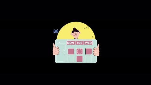 Flat Design Animated Calendar Planner for Schedule Management