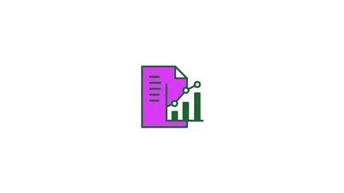 Animated Flat Design Corporate Report and Chart Icon