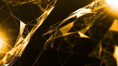 Futuristic Golden Plexus Network Connecting Lines Loop