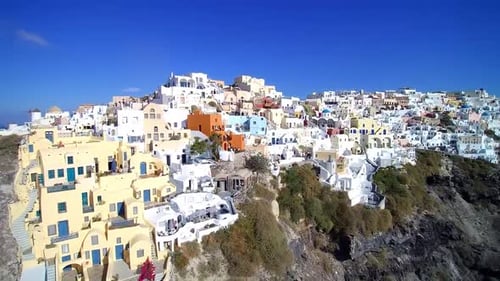 Aerial View of Santorini Island in Greece