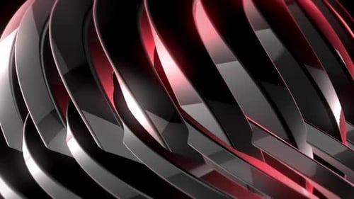 Abstract Rotating Red and Black Glossy Loop Background