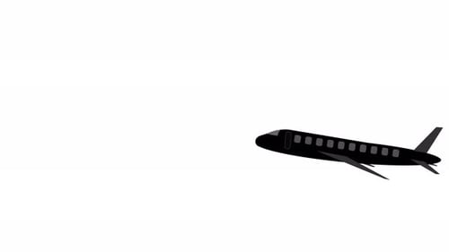 Flat Design Airplane Flying Travel Animation