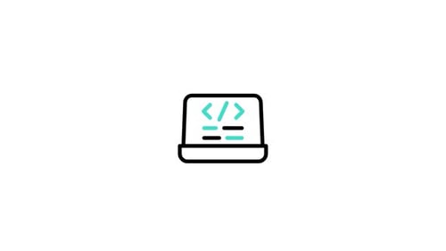 Minimalist Animated Laptop Coding Icon