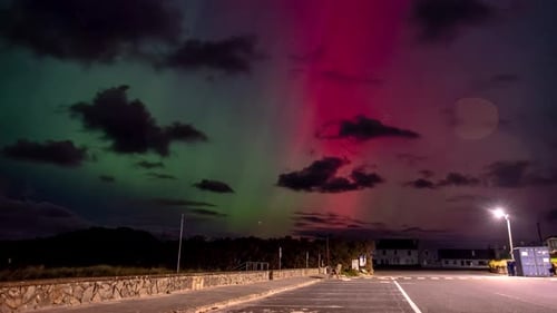 The Aurora Borealis the Northern Lights Showing Up in Portnoo County Donegal Ireland
