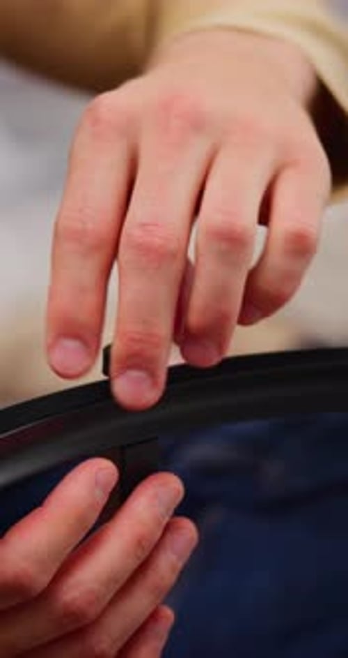 Home, furniture and hands of person with screw for building, diy project and assembly