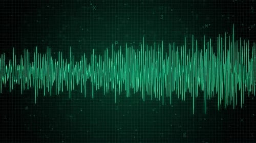 Futuristic AI-Powered EKG Heartbeat Monitor with Digital Audio Waveform and Equalizer Display